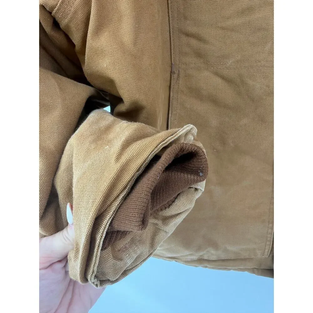 Cotton duck canvas jacket, Carhartt, quilted lined with corduroy collar